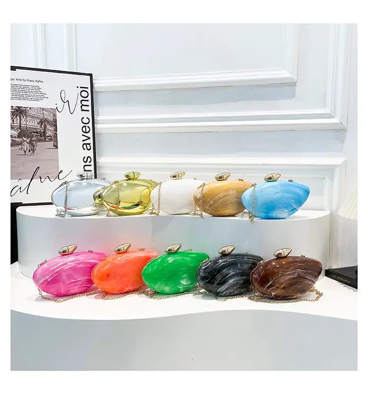 Oval Gold Acrylic Evening Bag for Women — feature 11