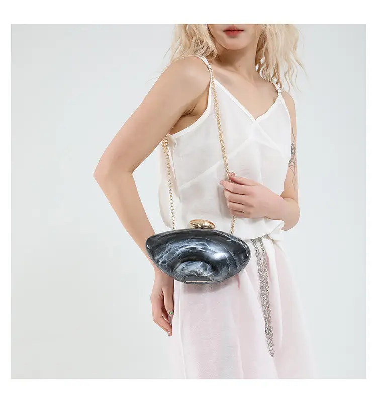 Oval Gold Acrylic Evening Bag for Women — feature 14