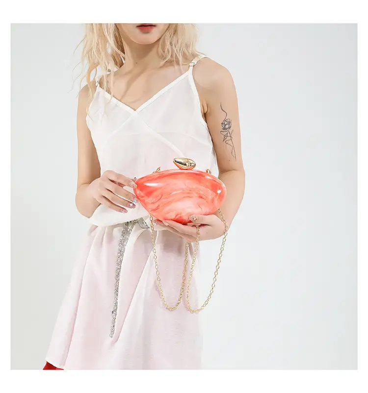 Oval Gold Acrylic Evening Bag for Women — feature 16