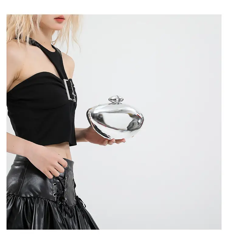 Oval Gold Acrylic Evening Bag for Women — feature 18