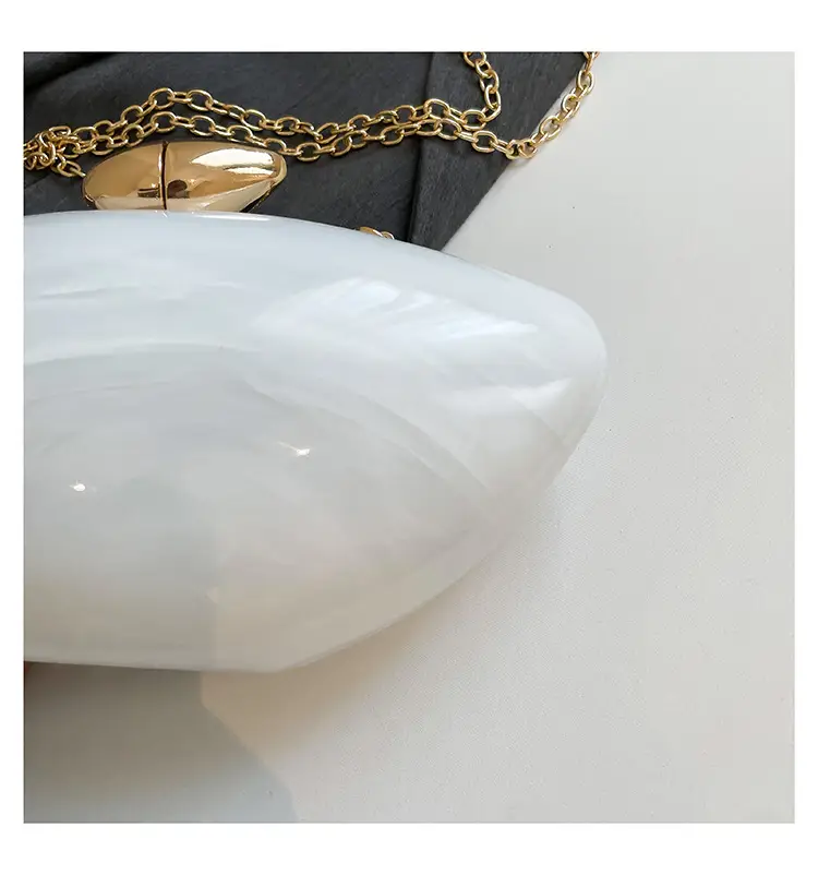 Oval Gold Acrylic Evening Bag for Women — feature 4