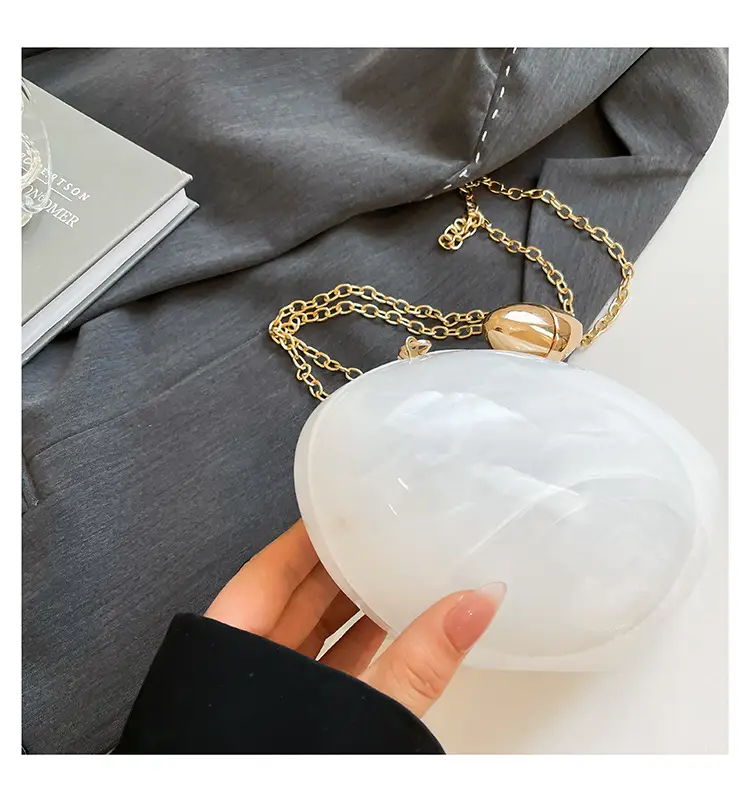 Oval Gold Acrylic Evening Bag for Women — feature 6