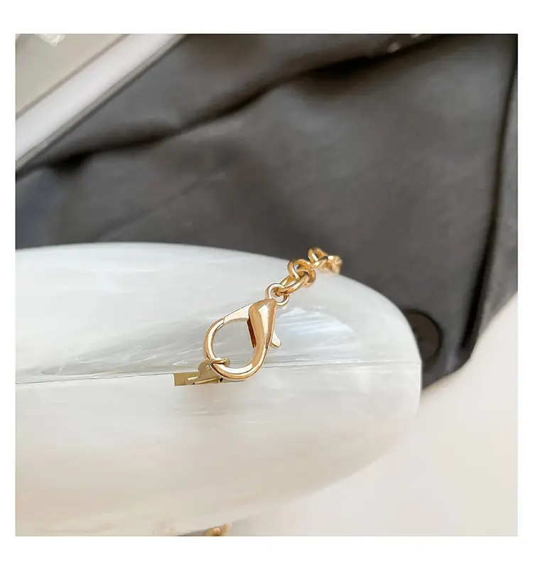 Oval Gold Acrylic Evening Bag for Women — feature 7
