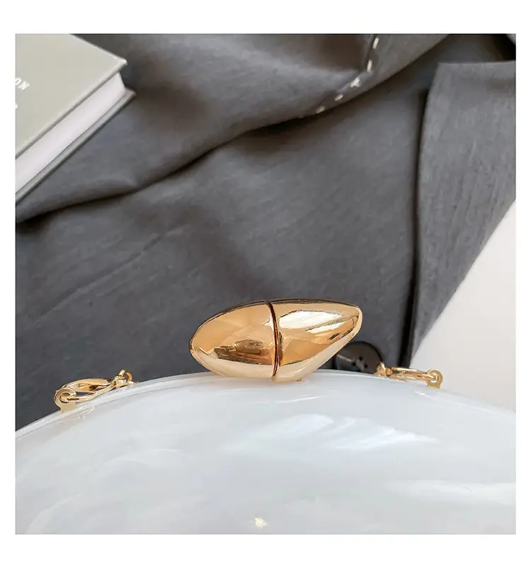 Oval Gold Acrylic Evening Bag for Women — feature 8