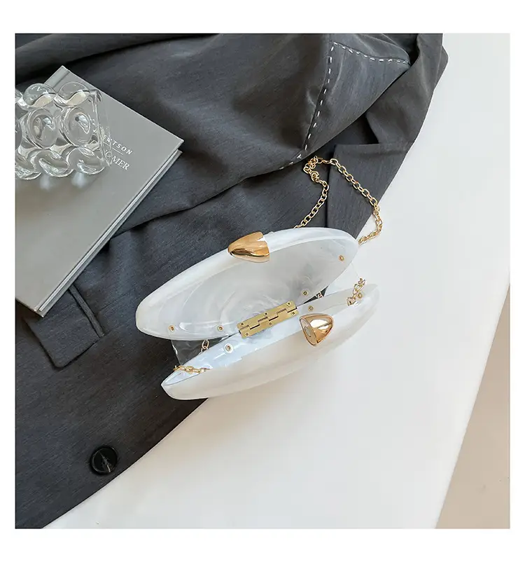Oval Gold Acrylic Evening Bag for Women — feature 9
