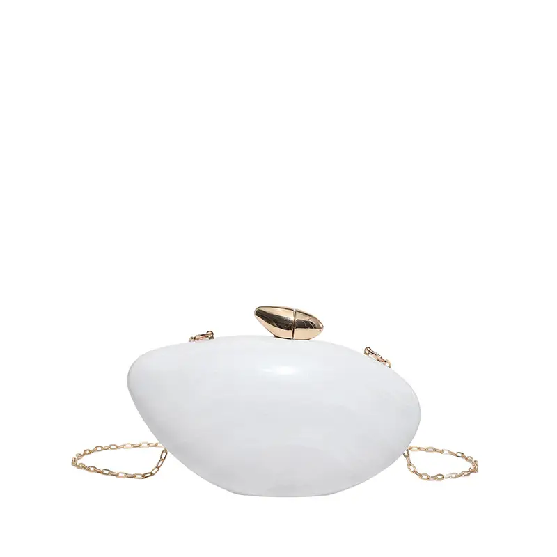 Oval Gold Acrylic Evening Bag for Women - Image 10