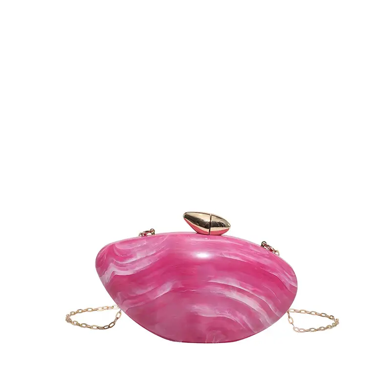 Oval Gold Acrylic Evening Bag for Women - Image 11