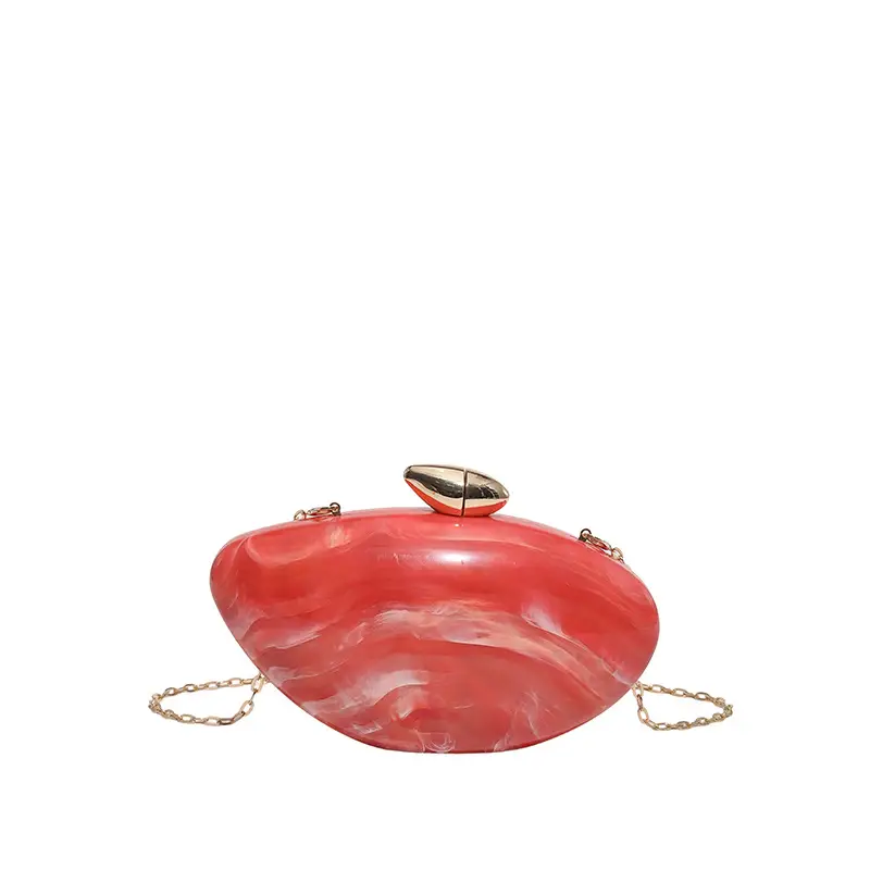 Oval Gold Acrylic Evening Bag for Women - Image 12