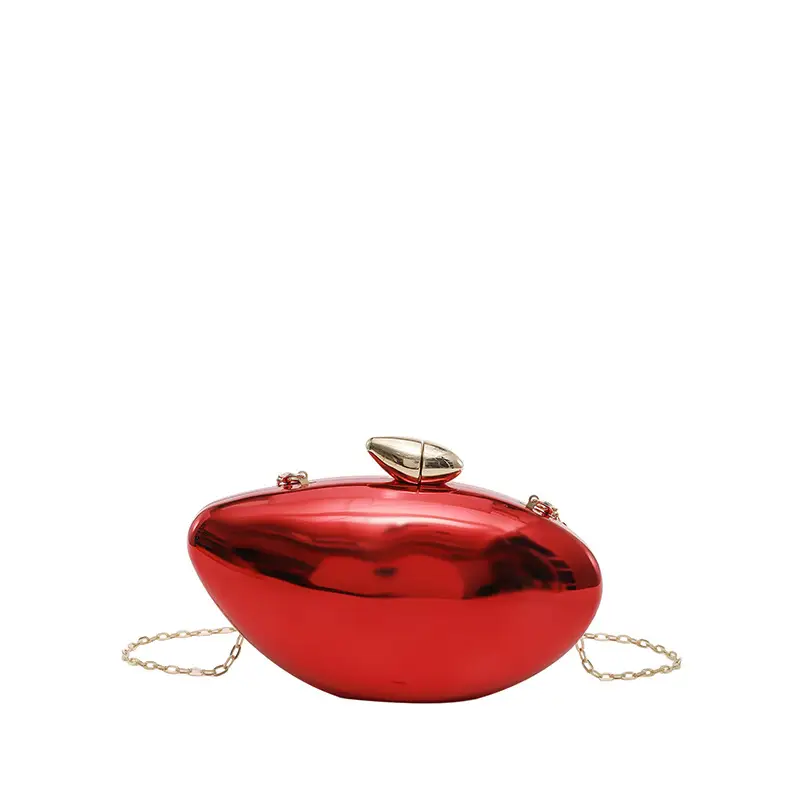 Oval Gold Acrylic Evening Bag for Women - Image 5
