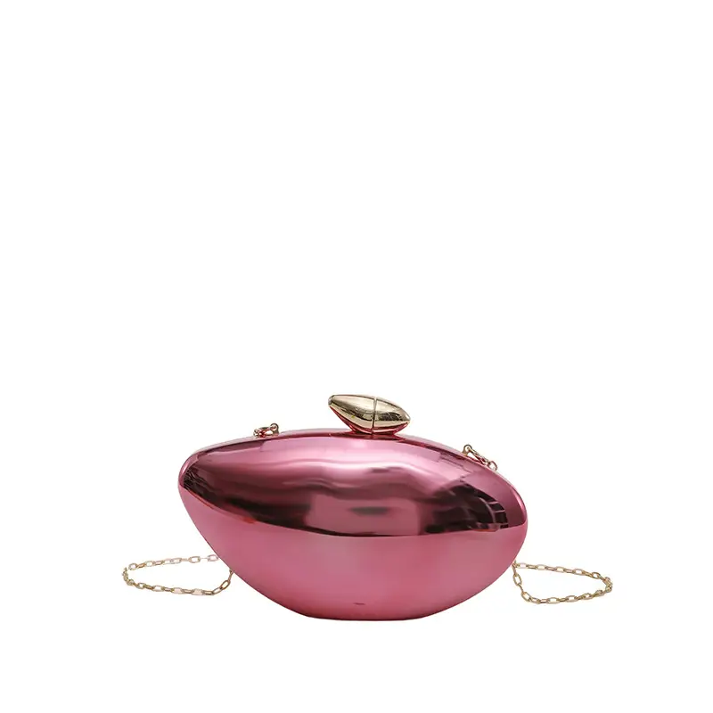 Oval Gold Acrylic Evening Bag for Women - Image 6