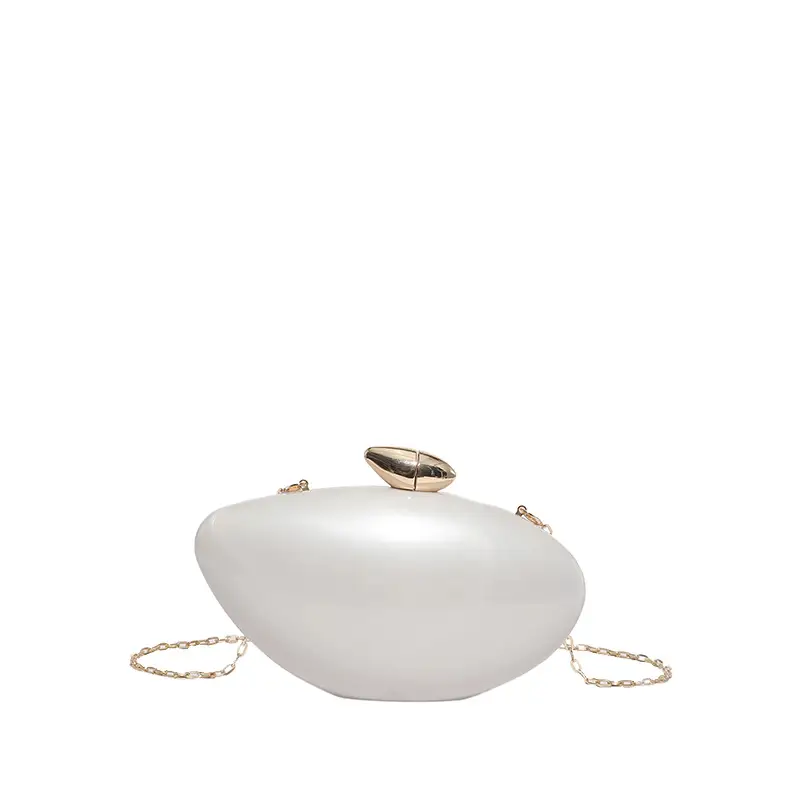 Oval Gold Acrylic Evening Bag for Women - Image 7