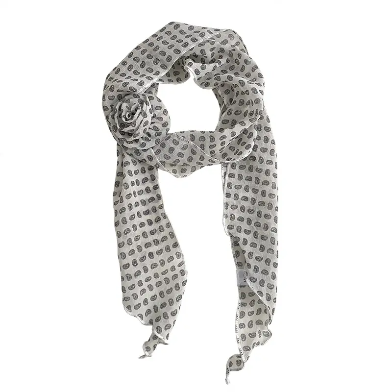 Black Polka Dot Silk Scarf for Women - Image 11
