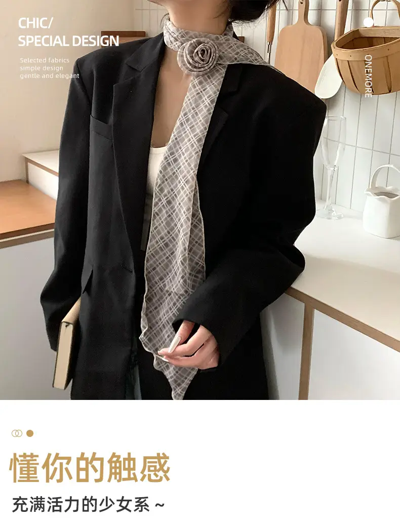 Black Polka Dot Silk Scarf for Women — feature 1