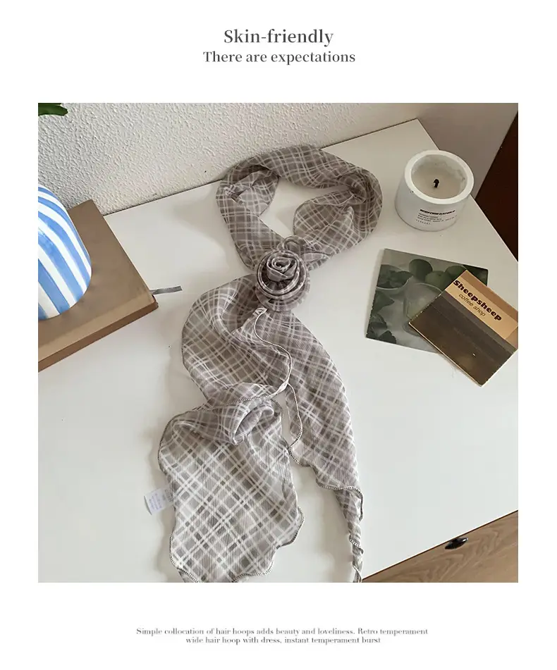 Black Polka Dot Silk Scarf for Women — feature 7