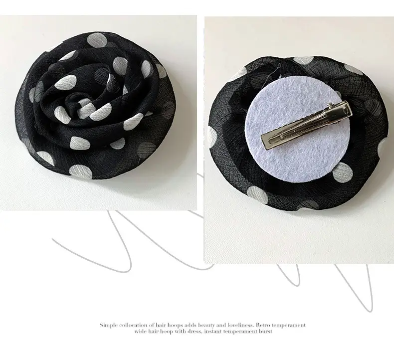 Black Polka Dot Silk Scarf for Women — feature 9