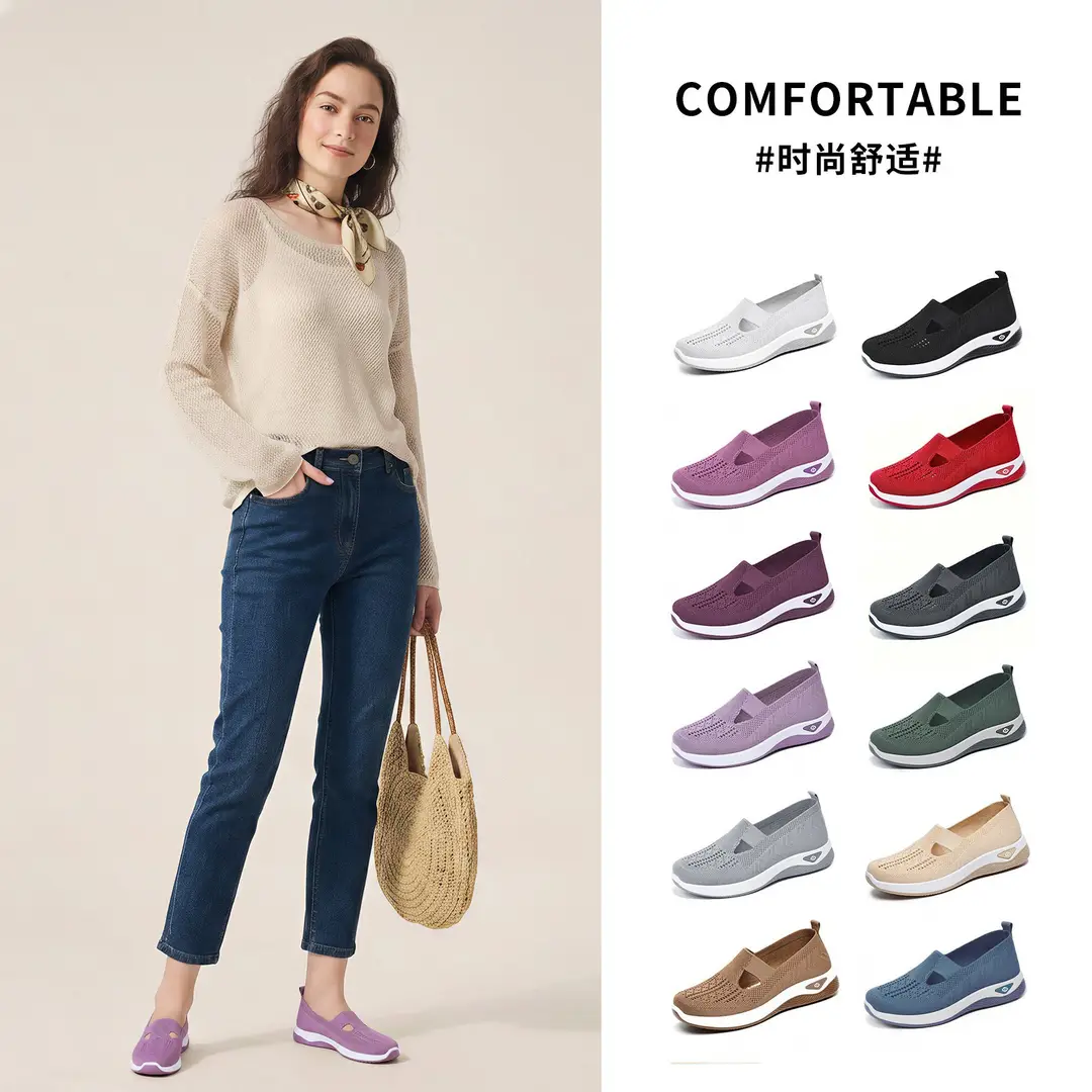 Women's Shoes with Soft Soles That Are Not Tiring for Feet in Summer, Cross-Border Shoes, Casual Shoes, Mother's Shoes, Mesh Breathable Walking Shoes - Image 17