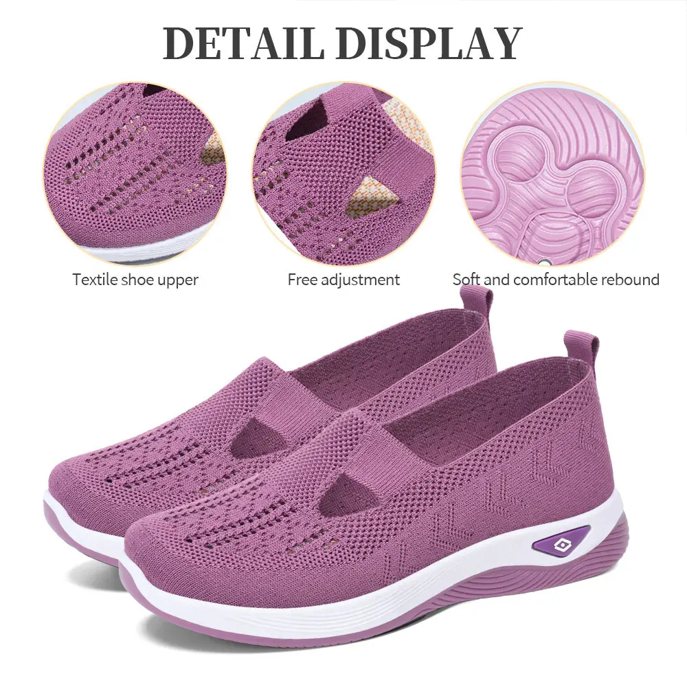 Women's Shoes with Soft Soles That Are Not Tiring for Feet in Summer, Cross-Border Shoes, Casual Shoes, Mother's Shoes, Mesh Breathable Walking Shoes - Image 18
