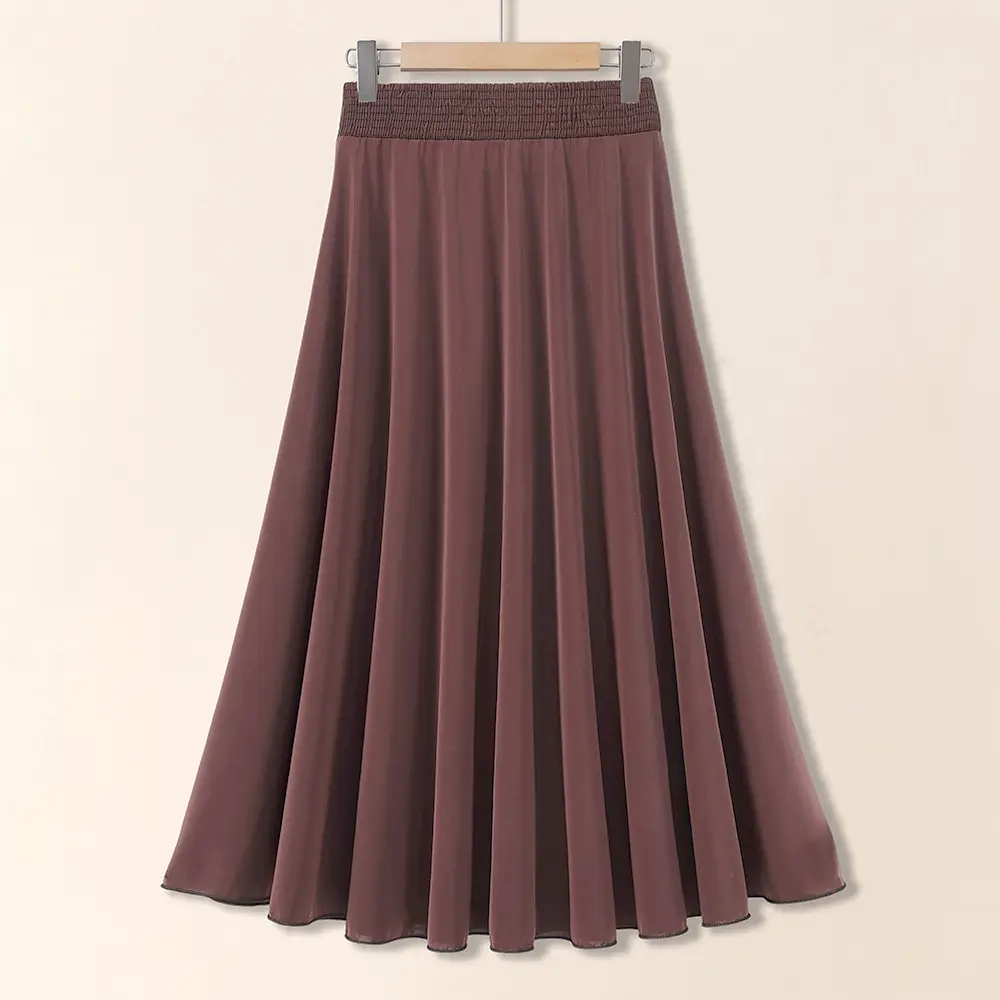 83cm Elastic Waist Draped Ice Silk Skirt for Women - Image 14
