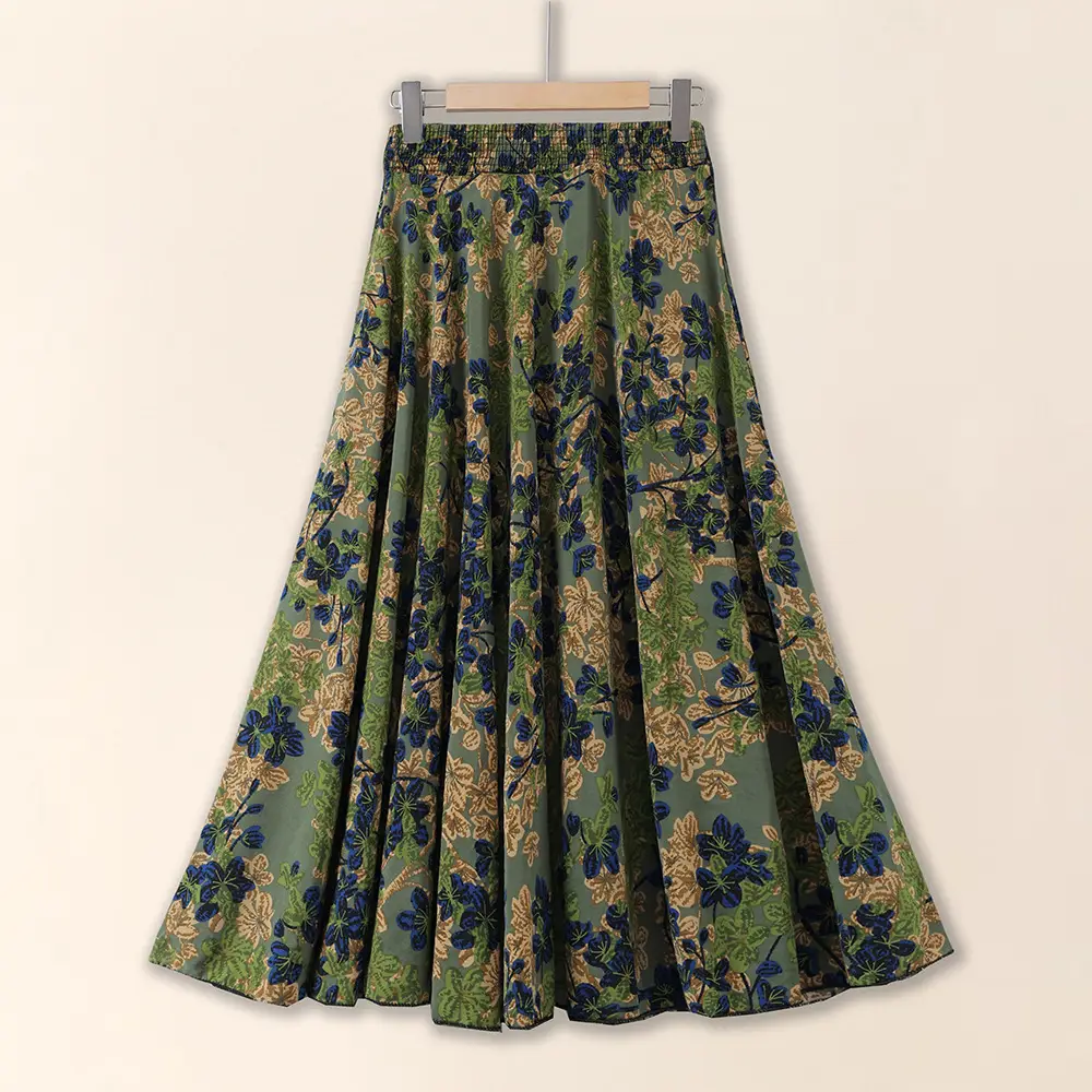 83cm Elastic Waist Draped Ice Silk Skirt for Women - Image 15