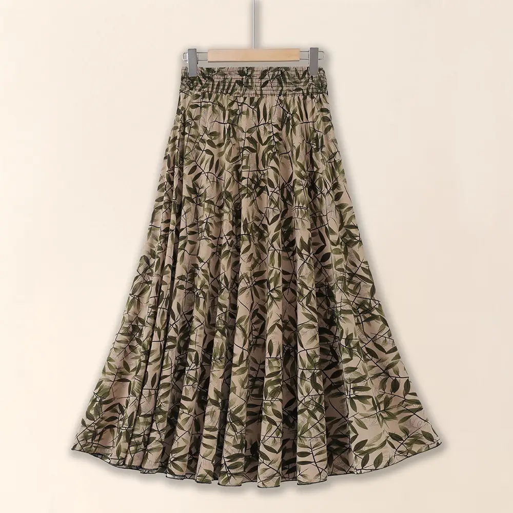 83cm Elastic Waist Draped Ice Silk Skirt for Women - Image 18