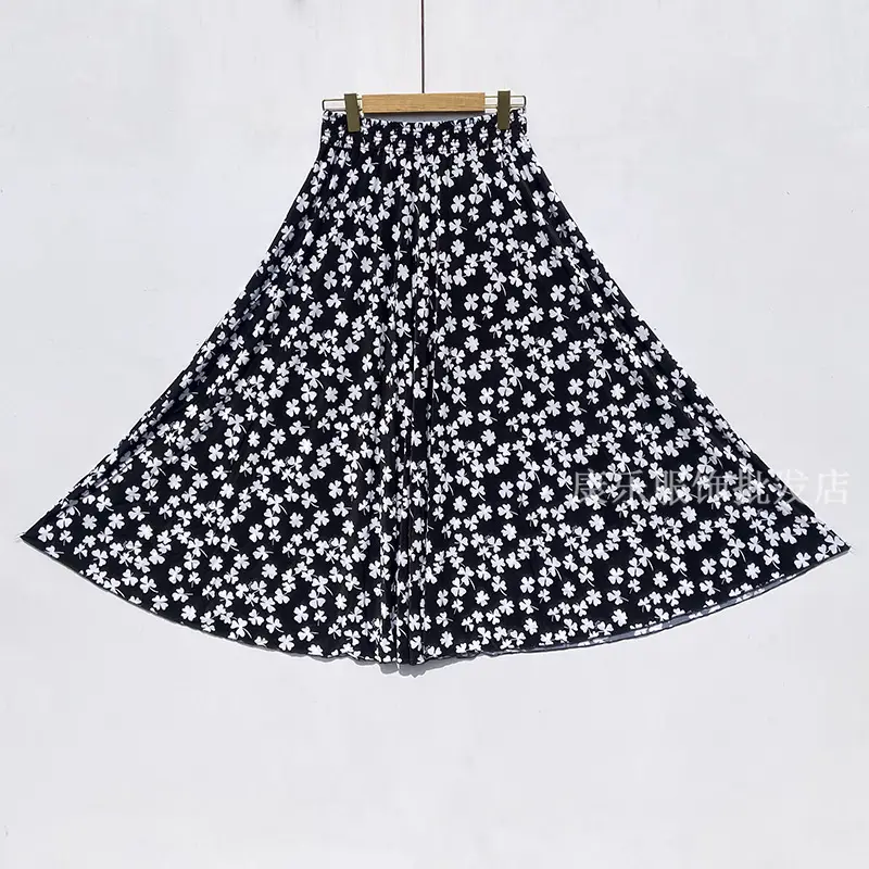 83cm Elastic Waist Draped Ice Silk Skirt for Women - Image 7