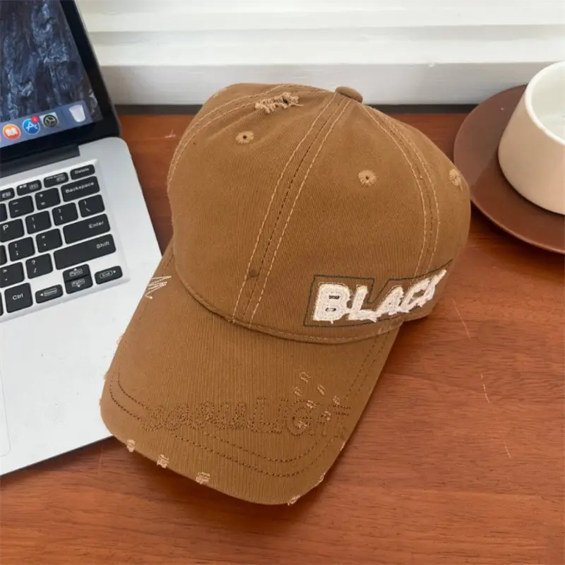 Korean Embroidered Black Letter Cap All Match — feature 14
