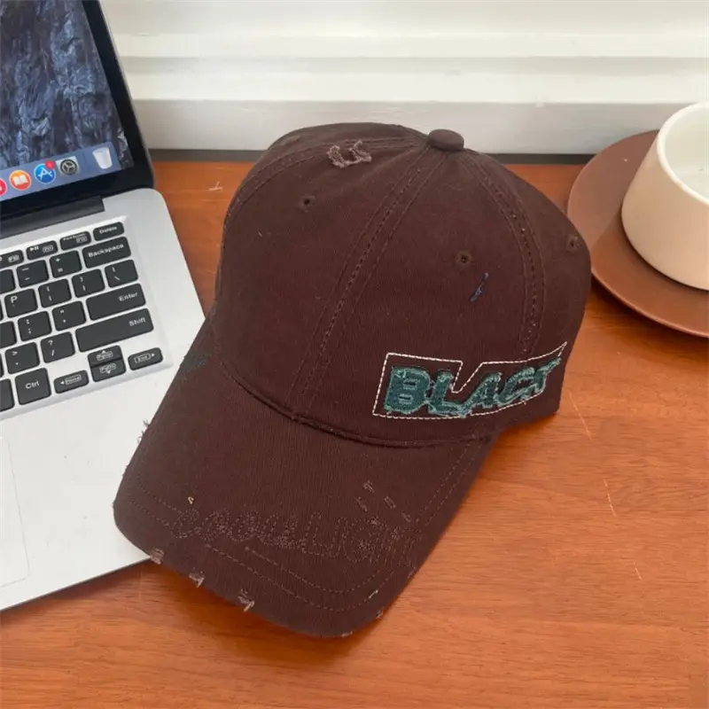 Korean Embroidered Black Letter Cap All Match — feature 15