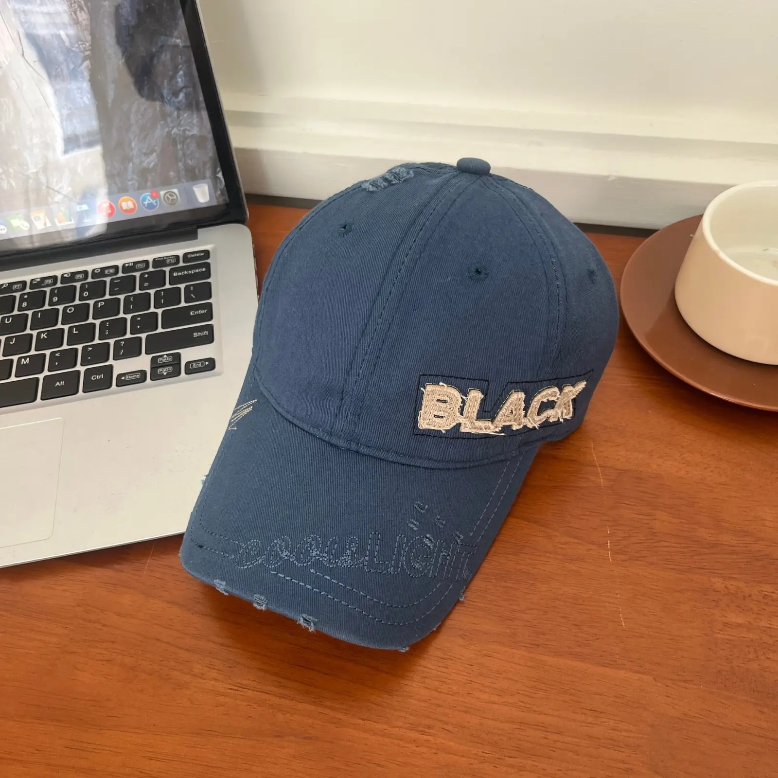 Korean Embroidered Black Letter Cap All Match - Image 6