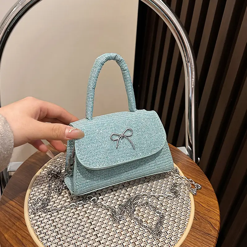 Pink Bow Shoulder Bag for Women Elegant Square Design - Image 7