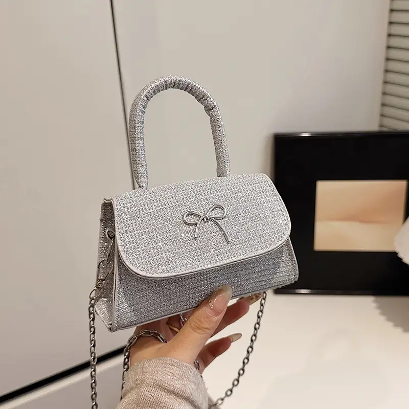 Pink Bow Shoulder Bag for Women Elegant Square Design - Image 8
