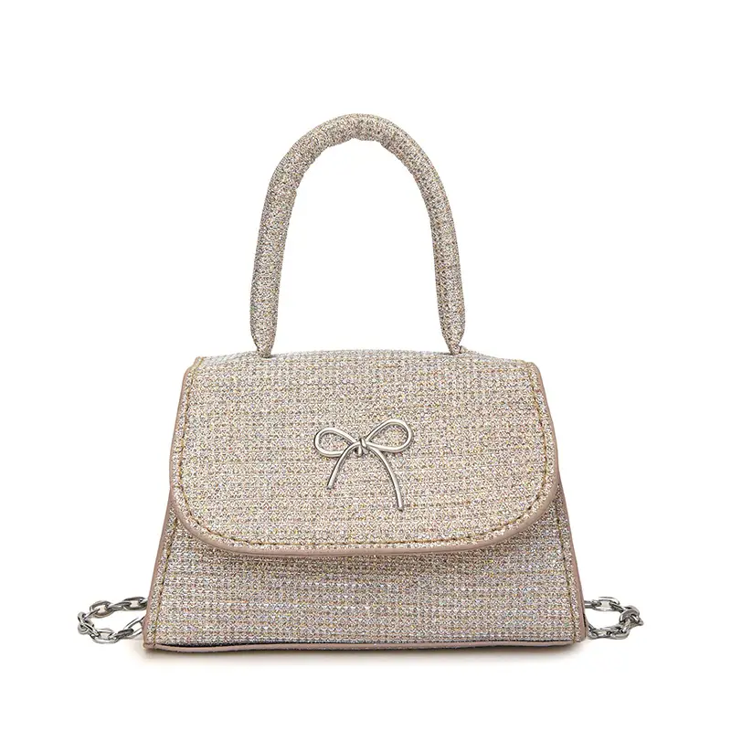 Pink Bow Shoulder Bag for Women Elegant Square Design - Image 10