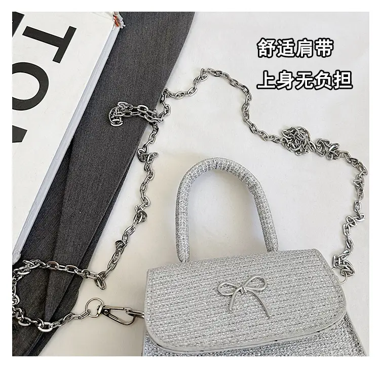 Pink Bow Shoulder Bag for Women Elegant Square Design — feature 11