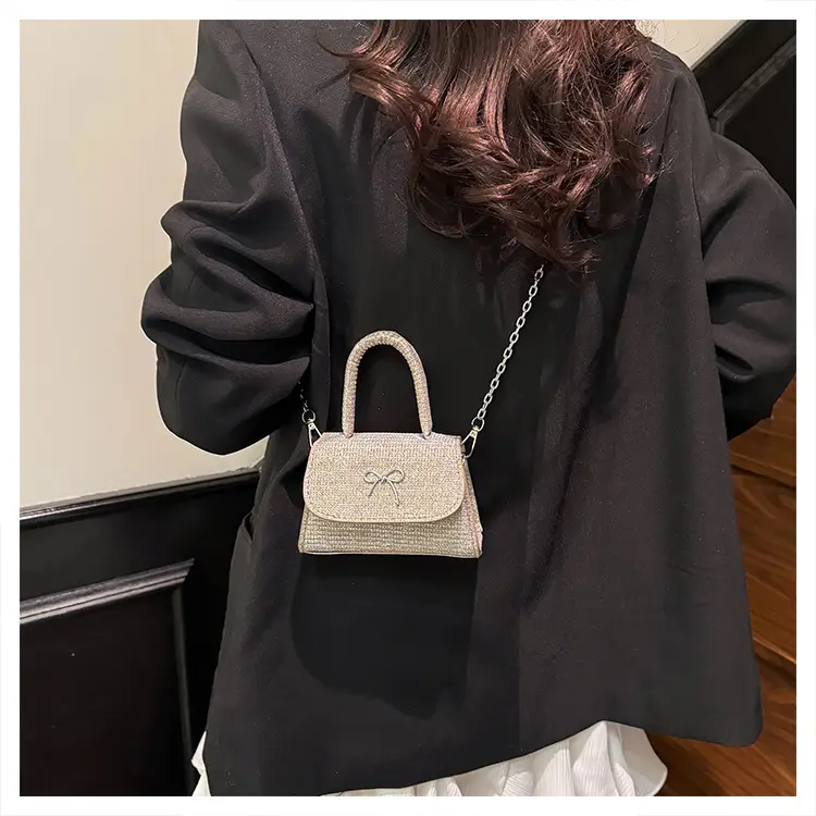 Pink Bow Shoulder Bag for Women Elegant Square Design — feature 15