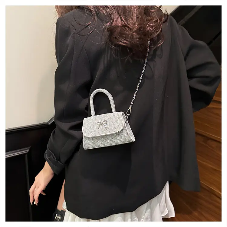 Pink Bow Shoulder Bag for Women Elegant Square Design — feature 18