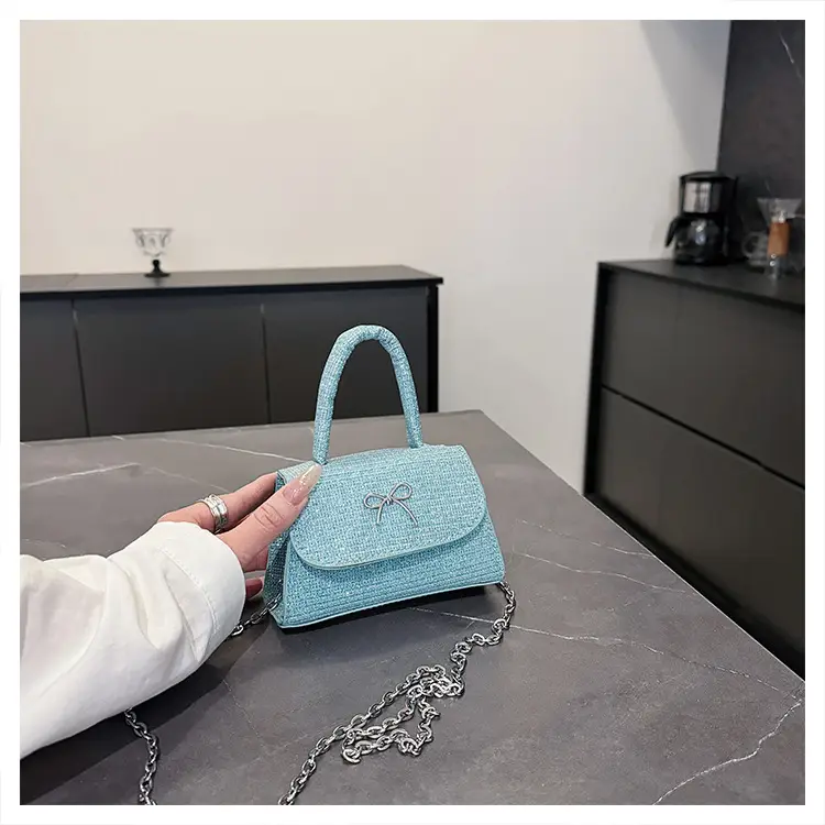Pink Bow Shoulder Bag for Women Elegant Square Design — feature 22