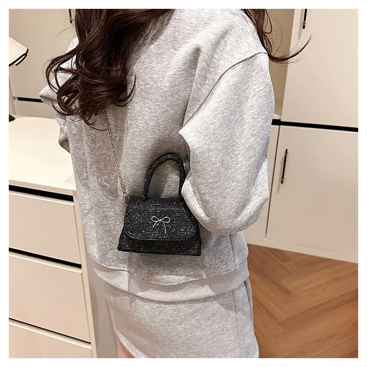 Pink Bow Shoulder Bag for Women Elegant Square Design — feature 27