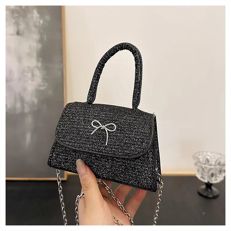 Pink Bow Shoulder Bag for Women Elegant Square Design — feature 33