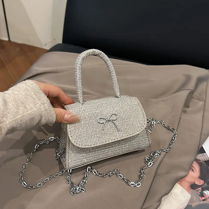 Pink Bow Shoulder Bag for Women Elegant Square Design - Image 2