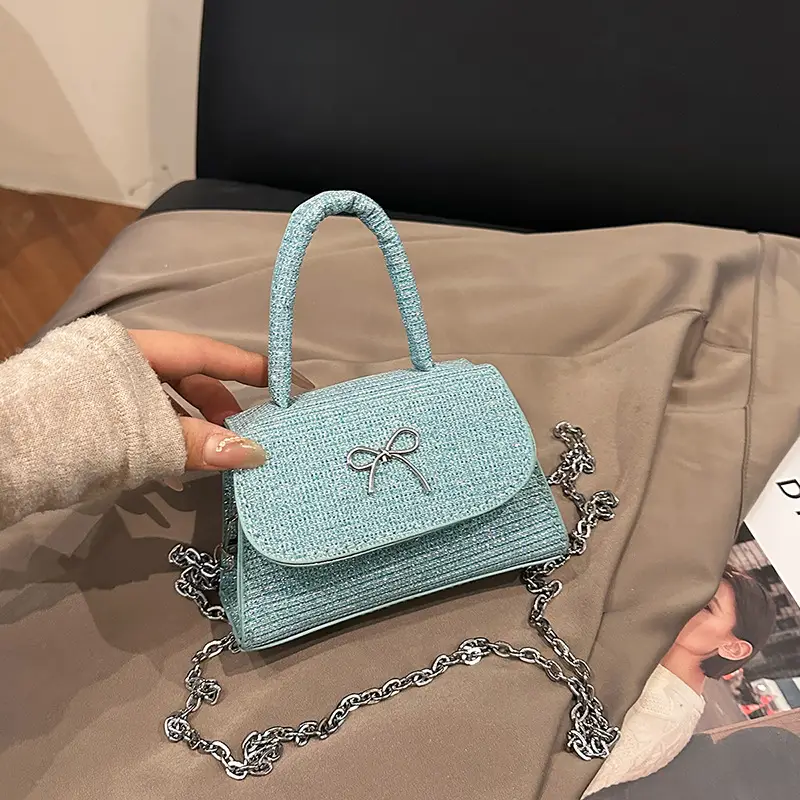 Pink Bow Shoulder Bag for Women Elegant Square Design - Image 4