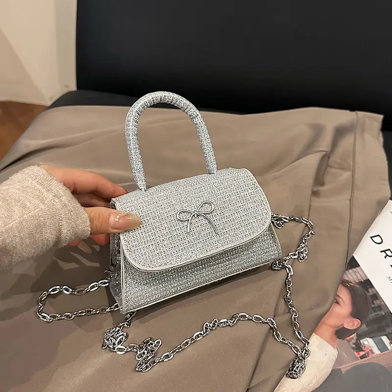 Pink Bow Shoulder Bag for Women Elegant Square Design - Image 5