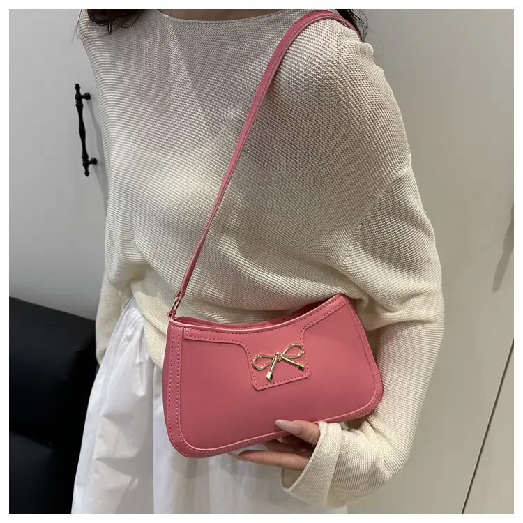 Light Brown Korean Style Shoulder Bag with Bow Detail — feature 12