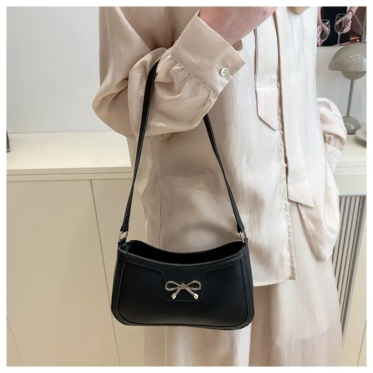 Light Brown Korean Style Shoulder Bag with Bow Detail — feature 16