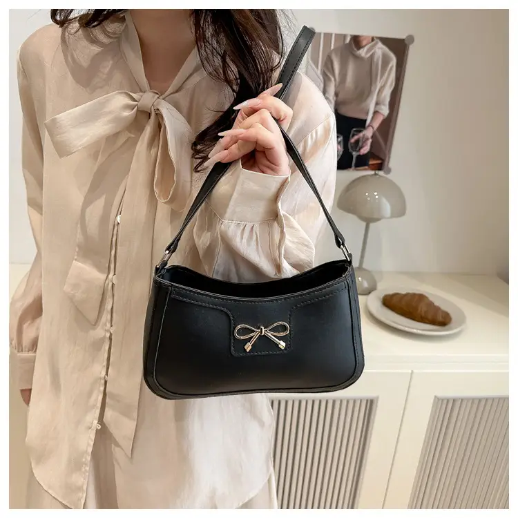 Light Brown Korean Style Shoulder Bag with Bow Detail — feature 17