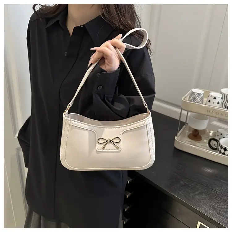 Light Brown Korean Style Shoulder Bag with Bow Detail — feature 19