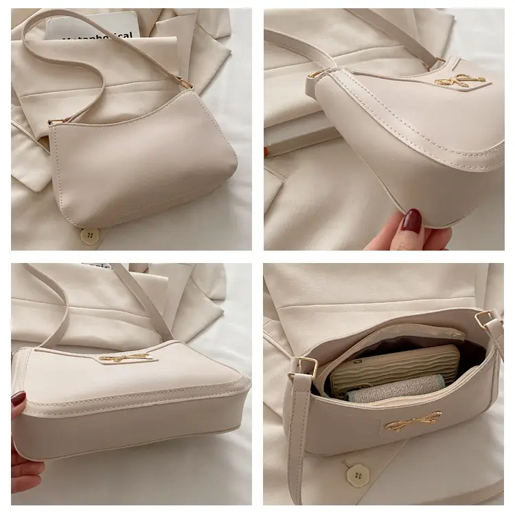 Light Brown Korean Style Shoulder Bag with Bow Detail — feature 8