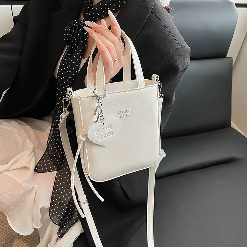 Women's Cream Textured Bucket Bag 2025 Summer