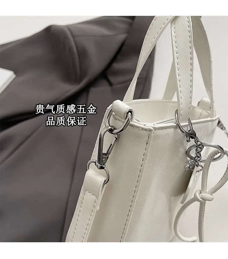 Women's Cream Textured Bucket Bag 2025 Summer — feature 6