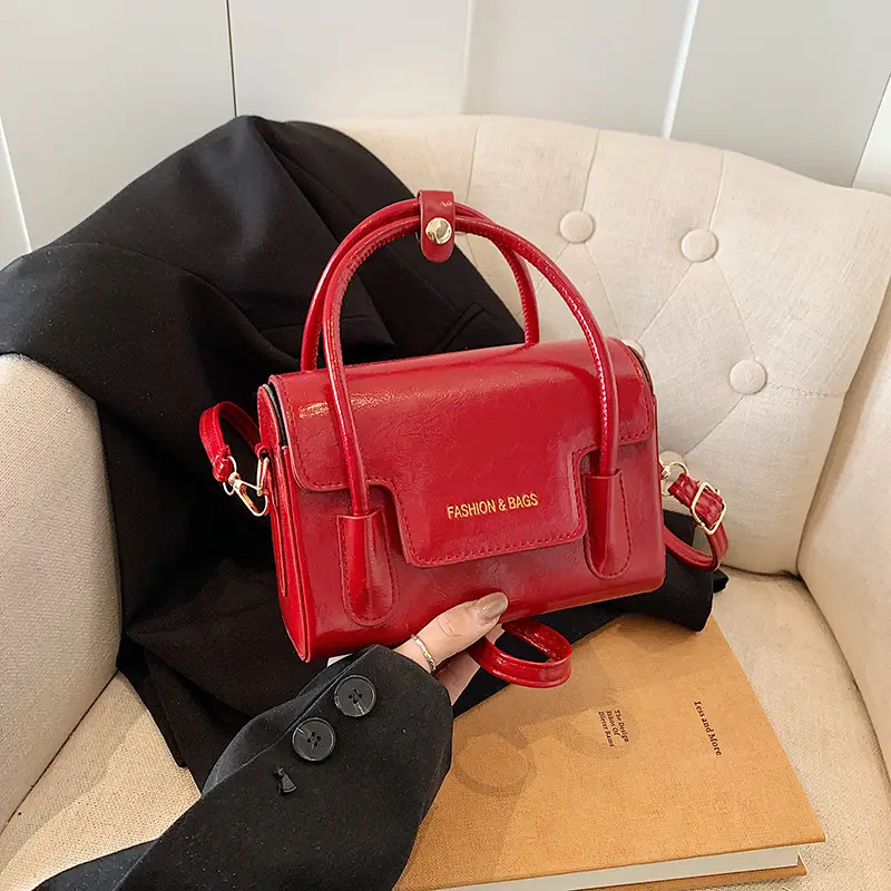 Red Minimalist Square Handbag for Women 2026 - Image 2
