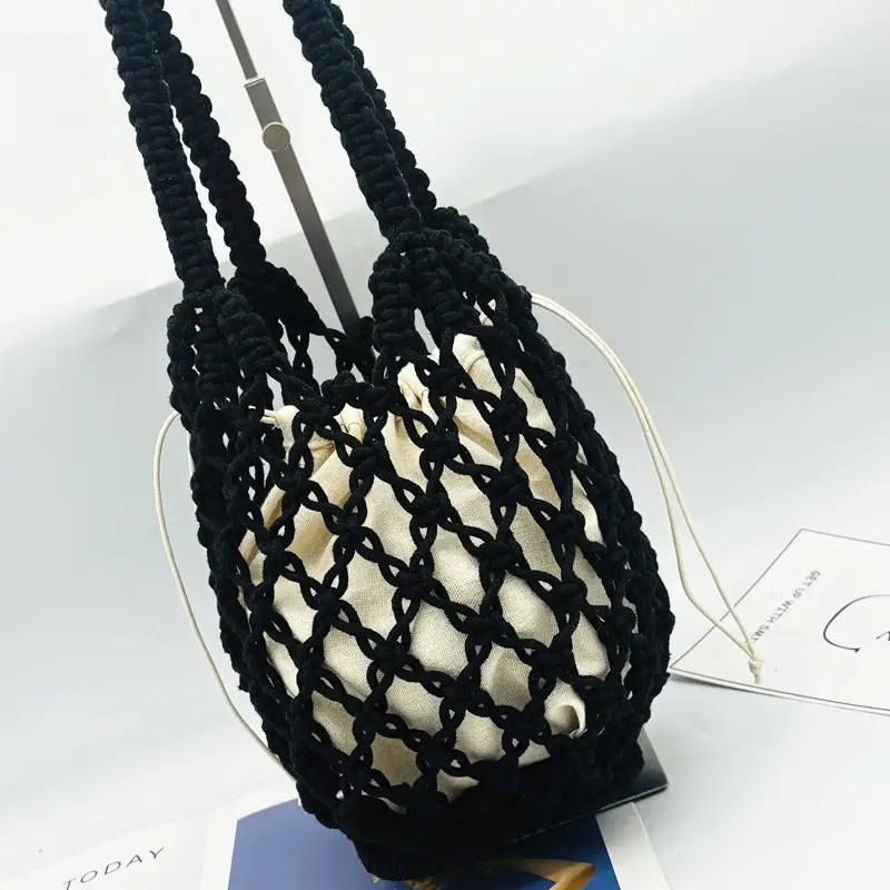 Black Rope Woven Shoulder Bag for Women — feature 6