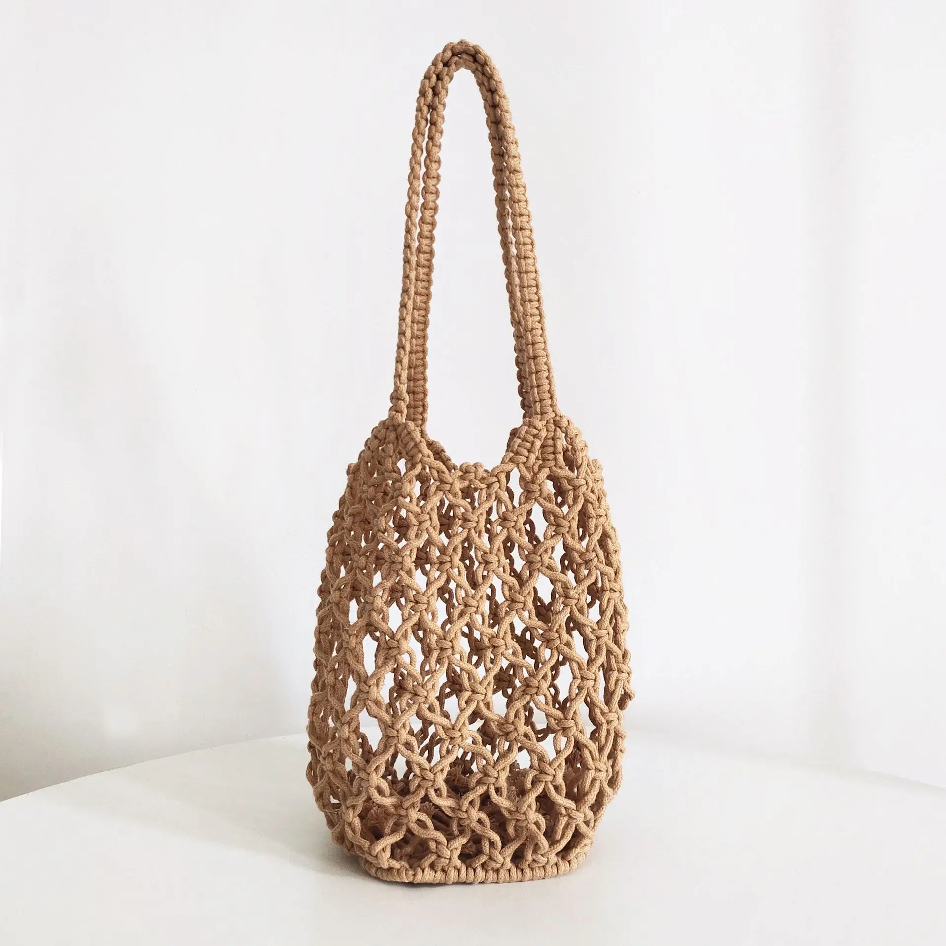 Black Rope Woven Shoulder Bag for Women - Image 5